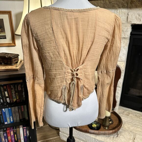 More By Lata Y2K Embroidered Button Up Top M Cottagecore Fairy Peasant Hippie - Picture 5 of 8